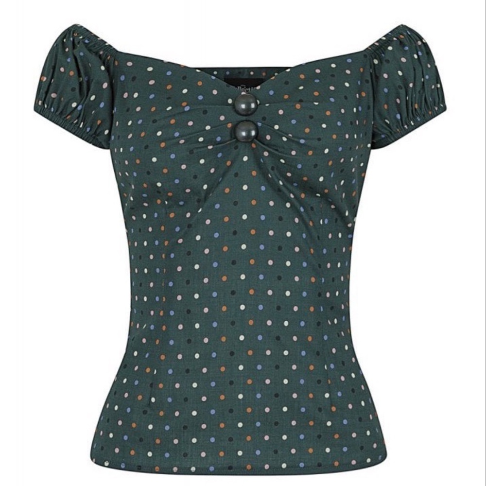 NWT!! Collectif Dolores Polka Dot Top
